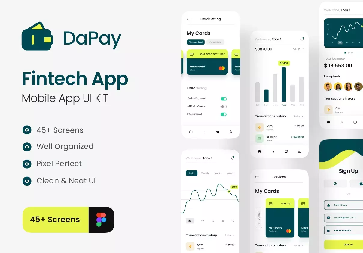 DaPay - Fintech Mobile App UI KIT