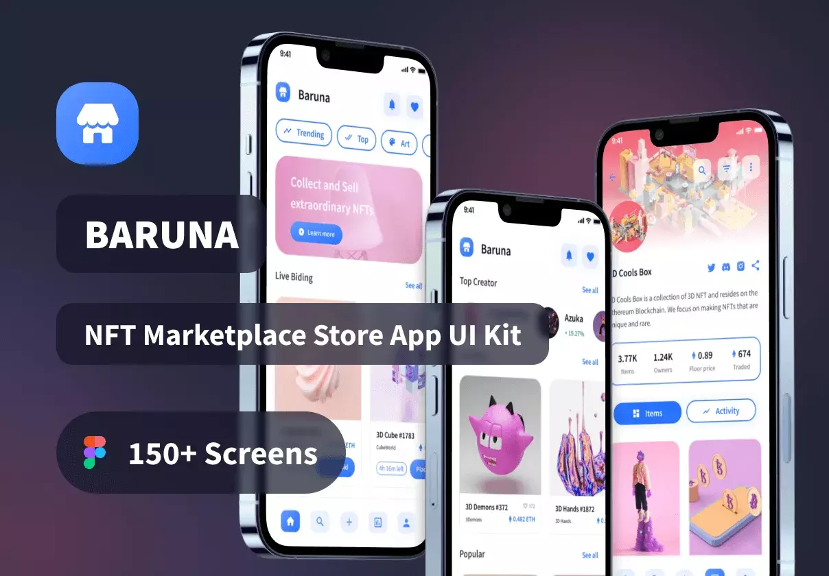 Baruna - NFT Marketplace Store App UI Kit