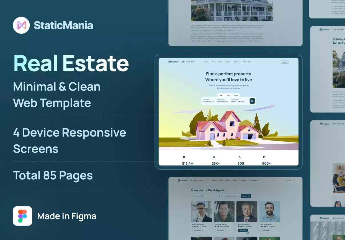 RealStatic - Real State Website Design