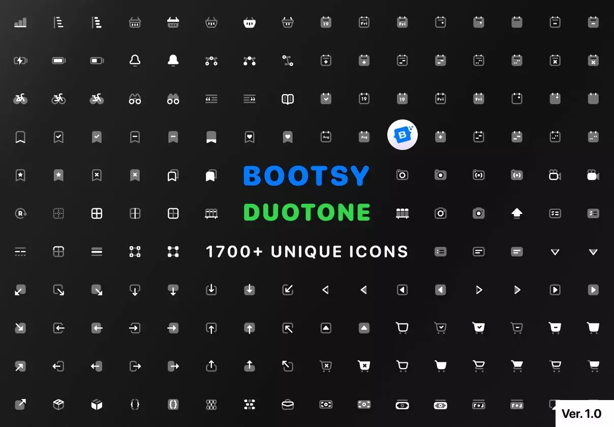 Multiplatform interface icons set, based on Bootstrap