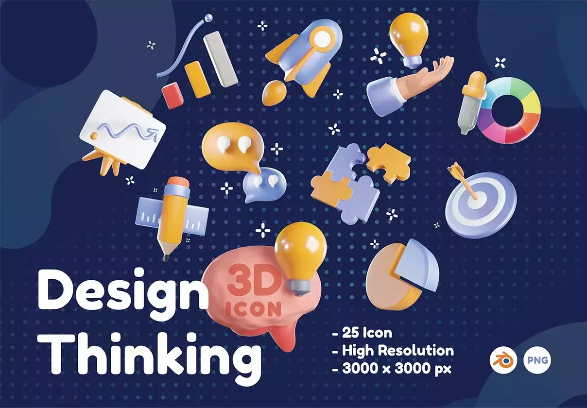 Design Thinking 3D Icons