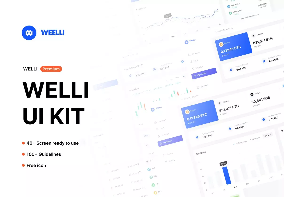 Welli - Dashboard Exchange Crypto UI KIT📈