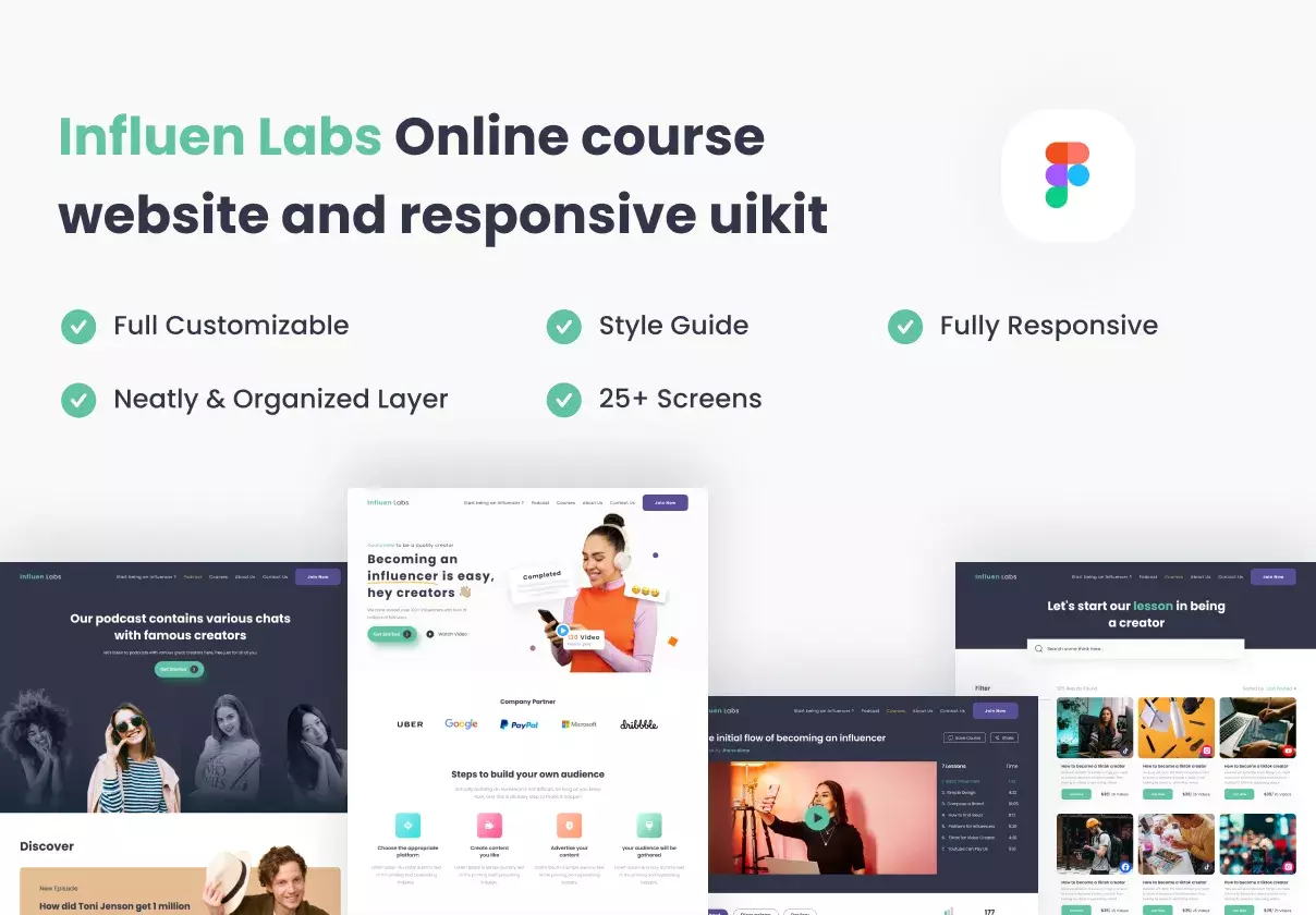 Influen Labs - Online Course for Inluencer website and responsive uikit