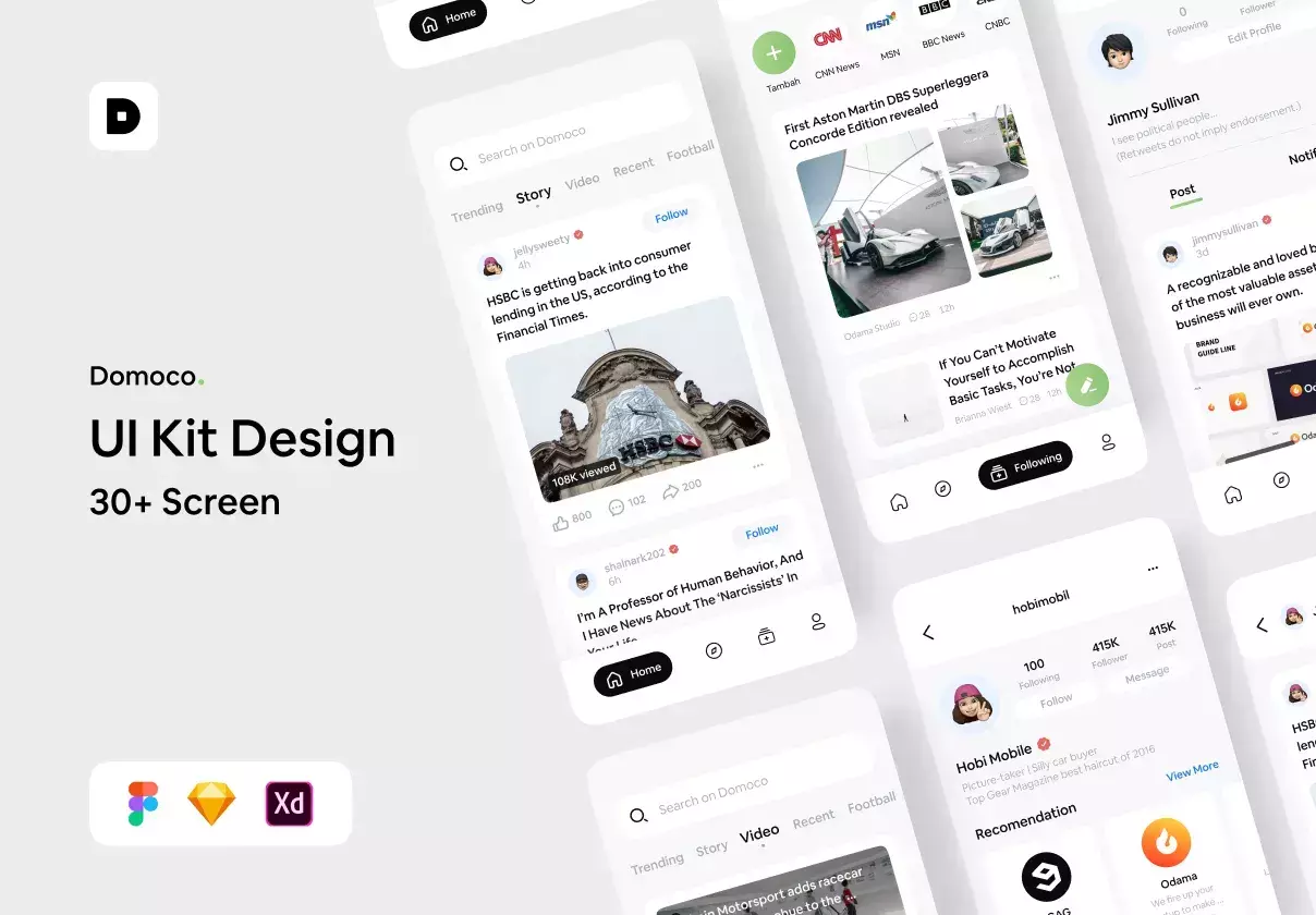 Domoco News Letter Mobile App UI KIT