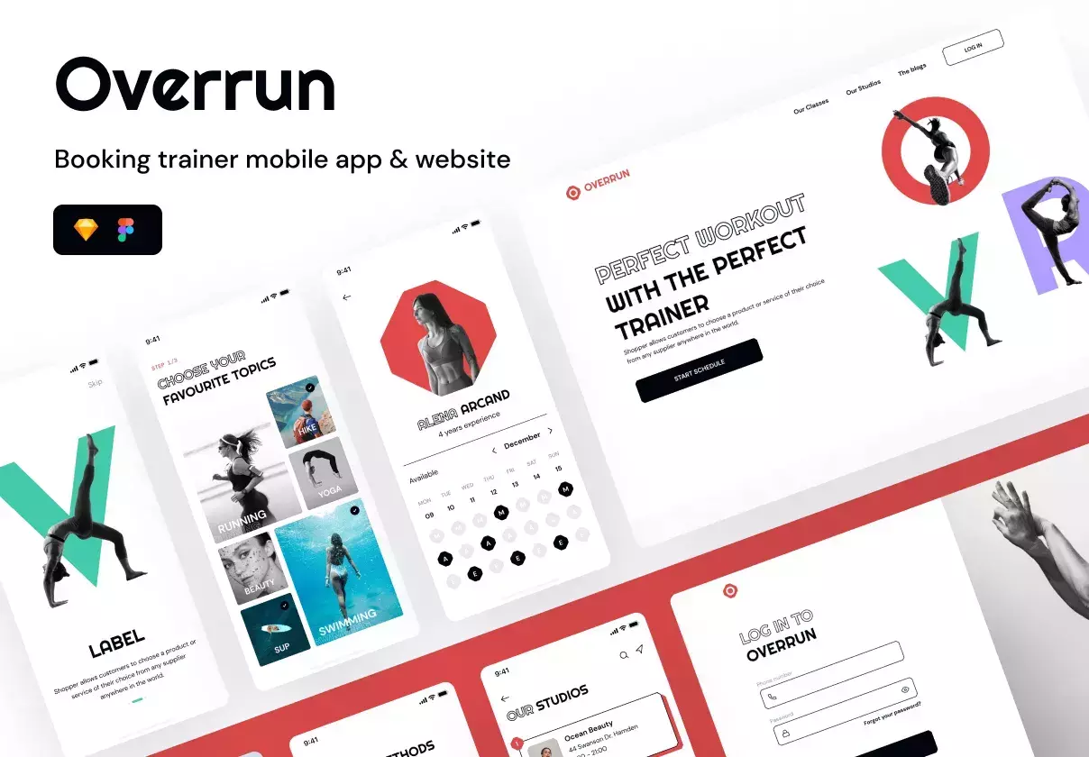 Overrun - Booking trainer mobile app & website