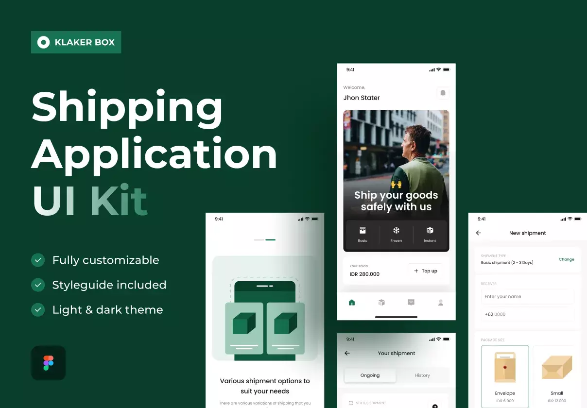 Klaker Box - Shipping App iOS UI Kit