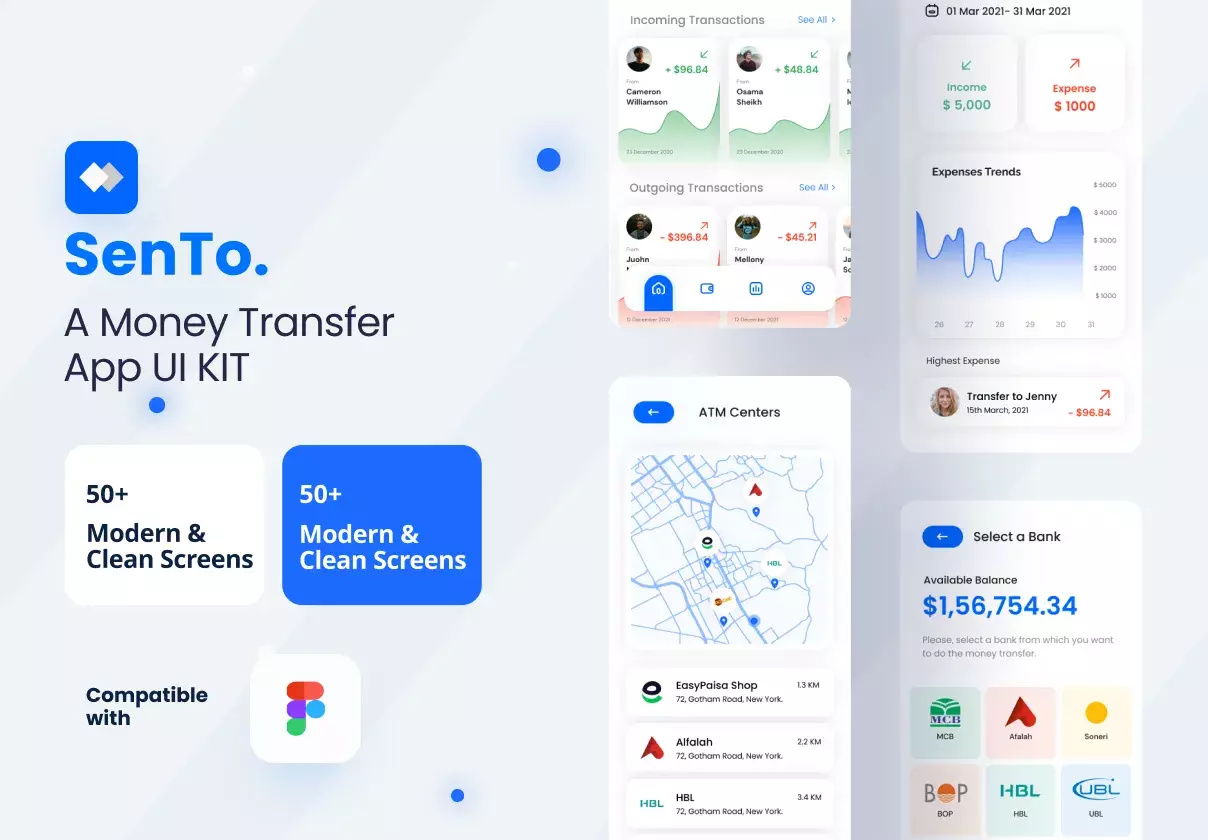 SenTo. - A Premium Money Transfer Mobile App UI Kit