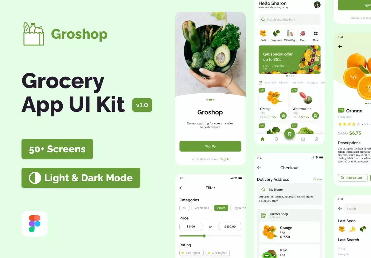 Groshop - Grocery App UI Kit