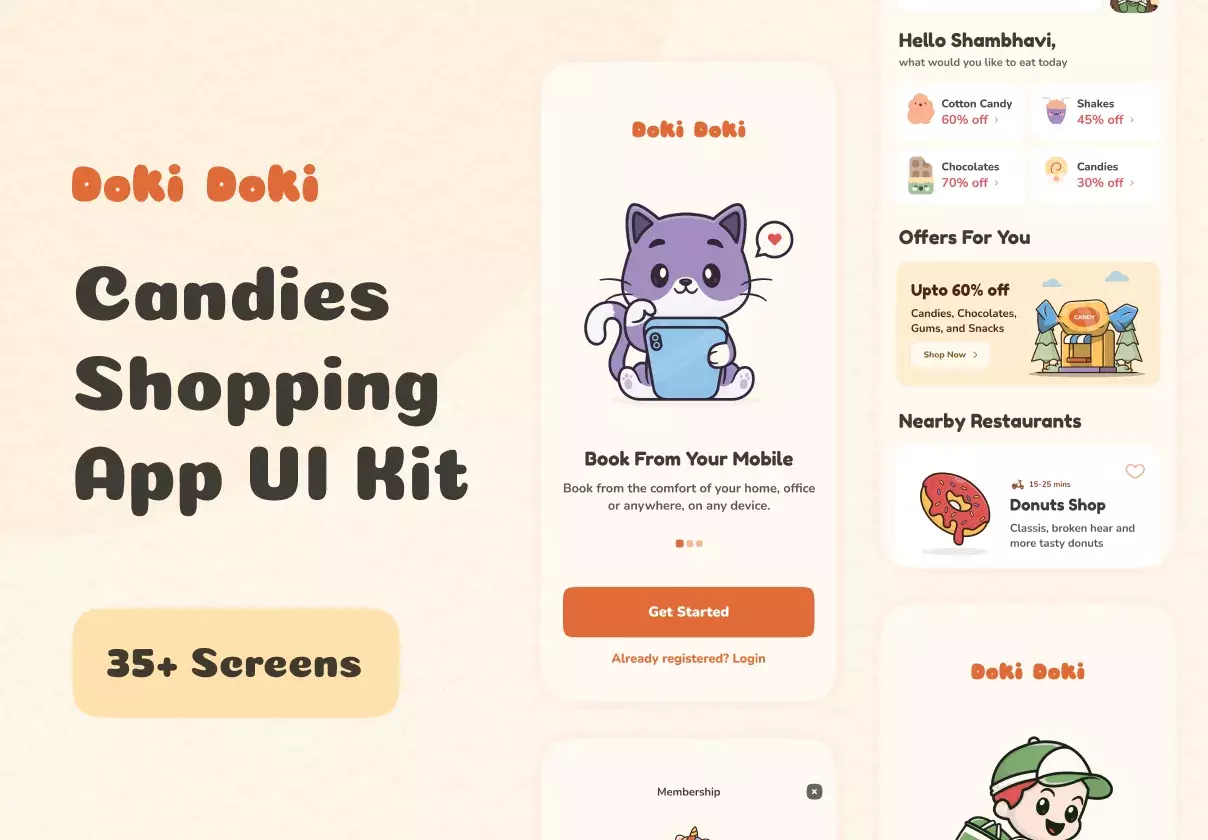 Kawaii Candy Shopping UI Kit