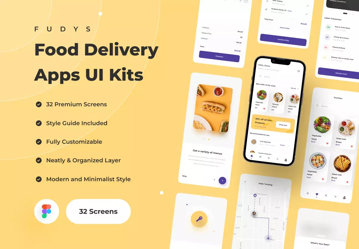 Fudys - Food Delivery Apps UI Kit