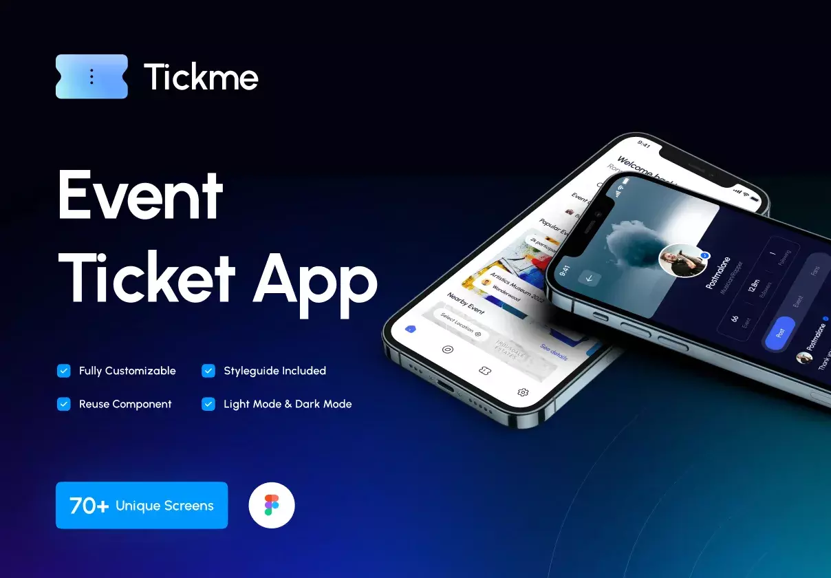 Tickme - Event Ticket App UI Kit