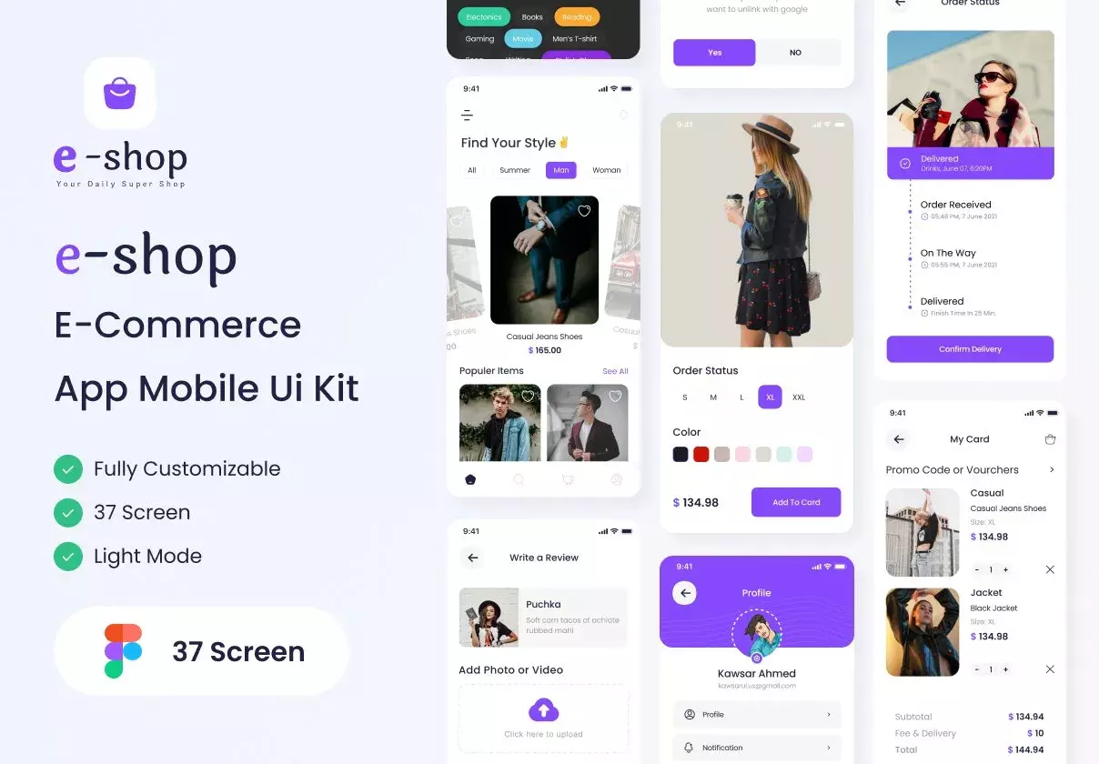 Eshop E-Commerce Mobile App UI Kit