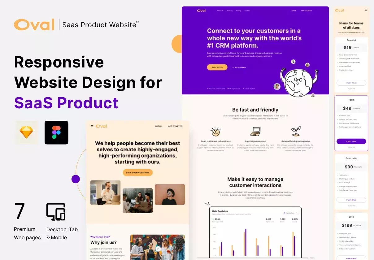 Oval: SaaS Platform Landing Page 4