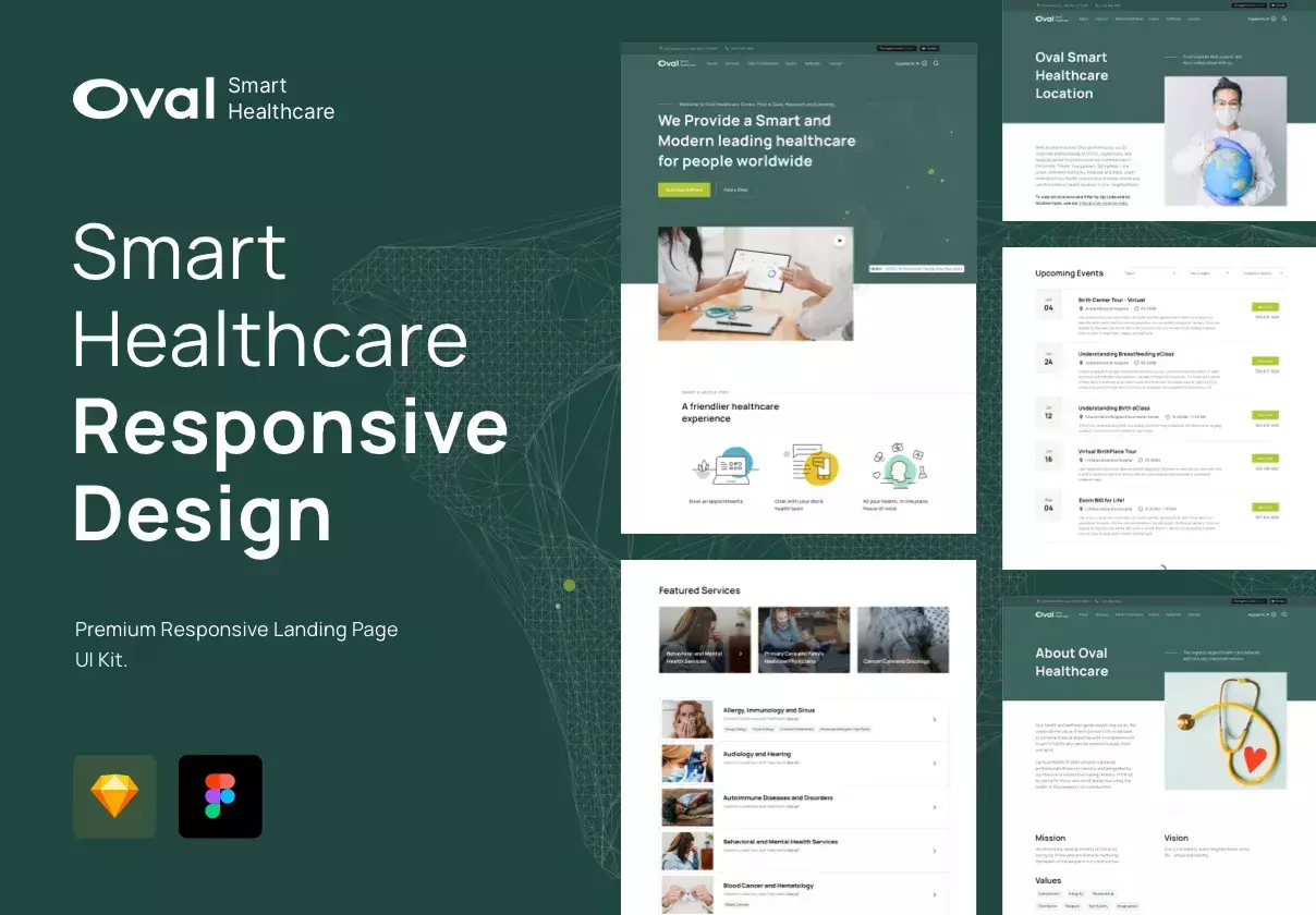 Oval: Healthcare Landing Page Template