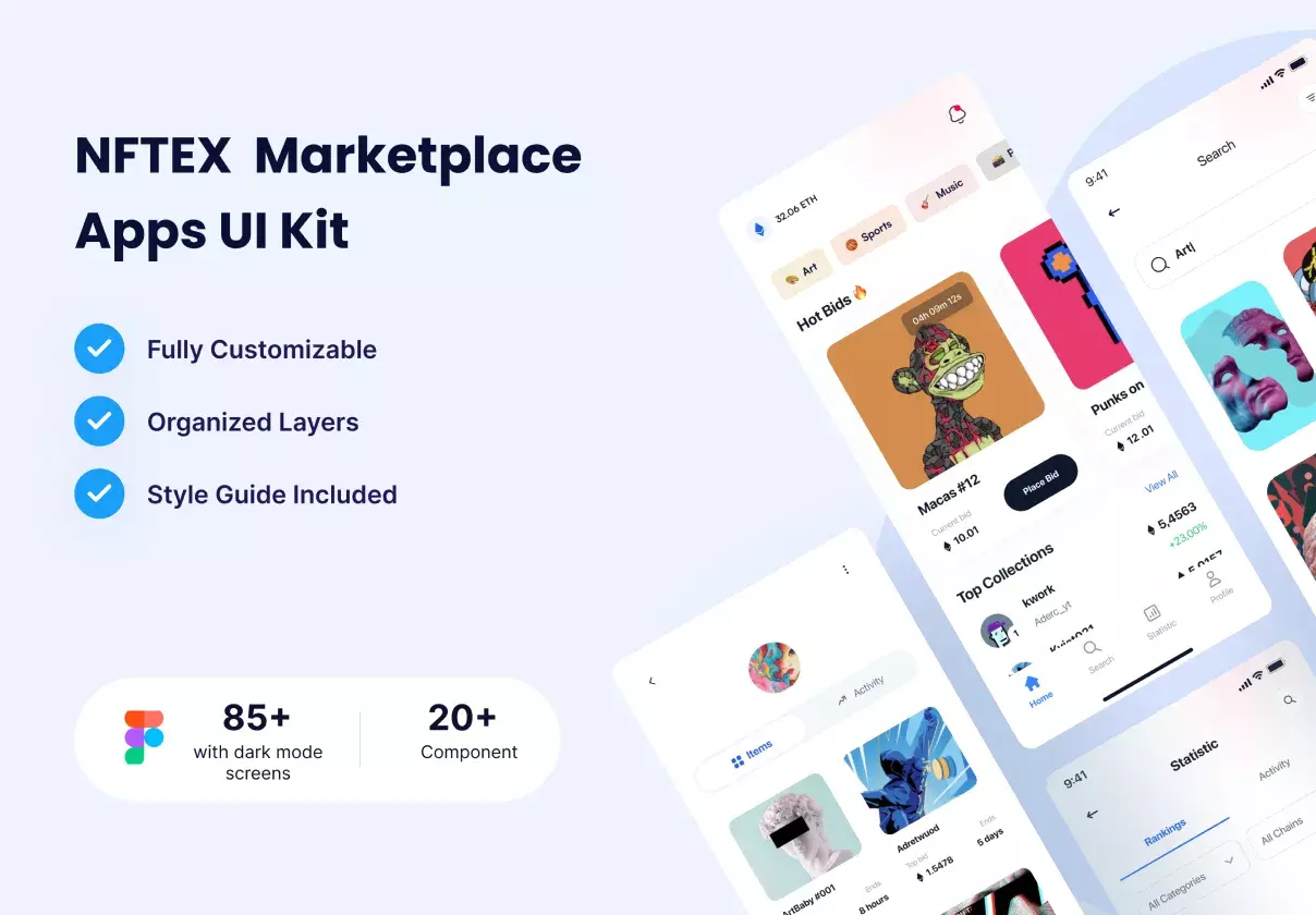 NFTEX - NFT Market App UI Kit