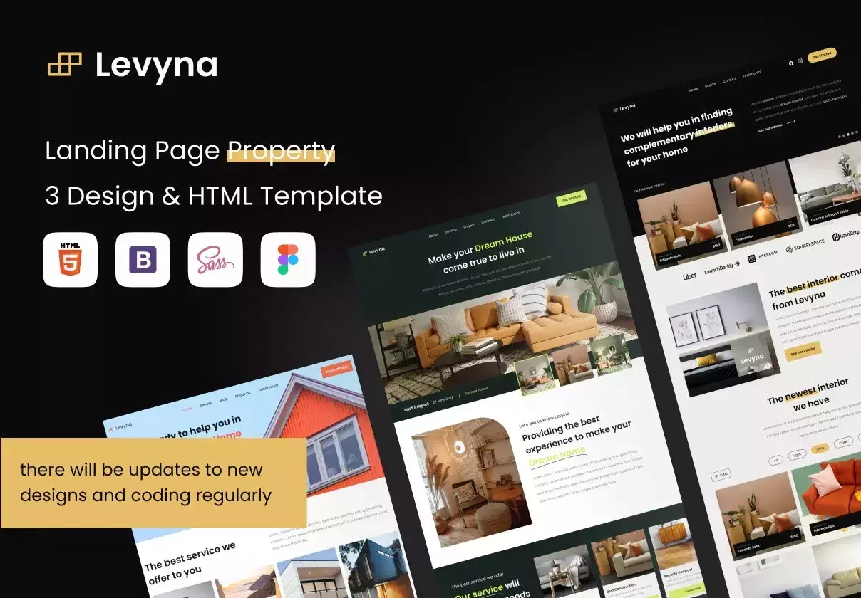 Levyna Landing Page Property - Design & HTML Template