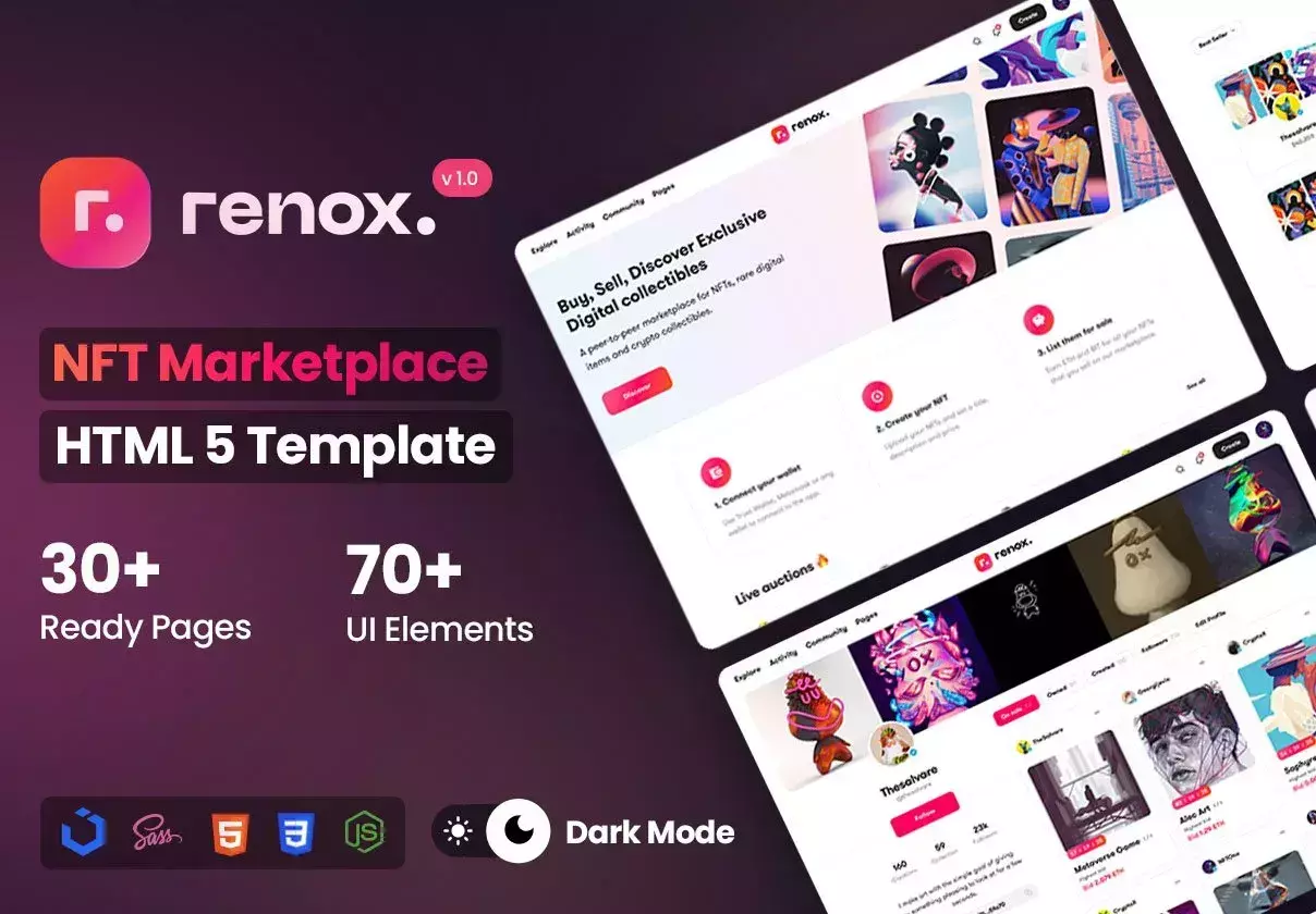 NFT Marketplace HTML Template