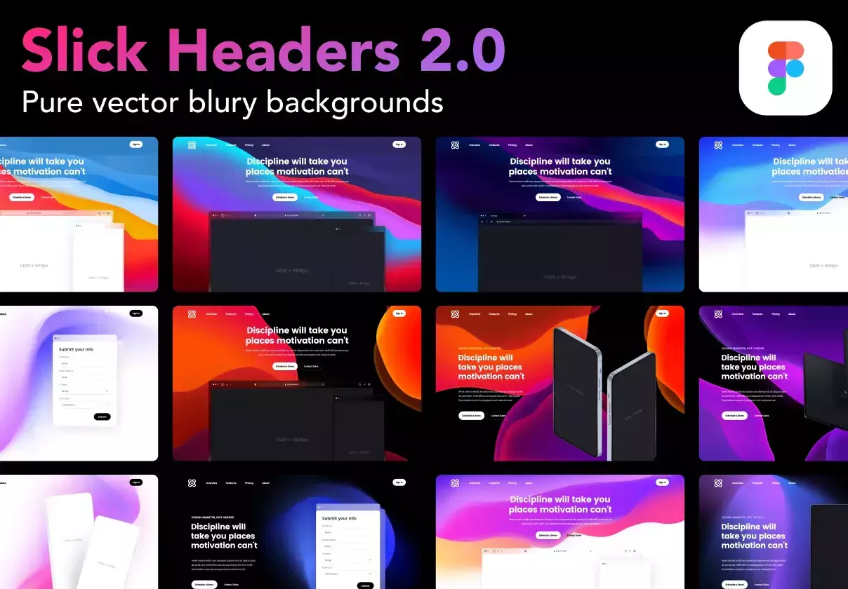 Vector backgrounds and mockups for webpages and presentations