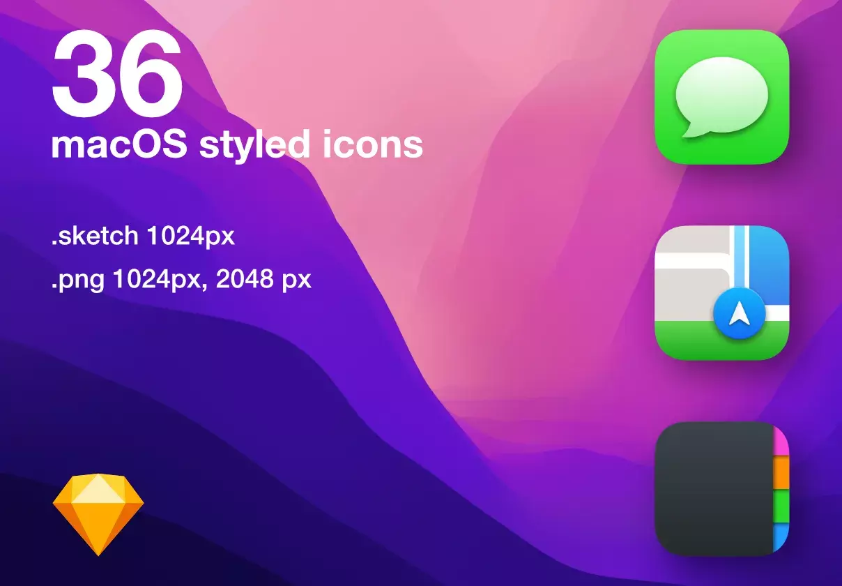 36 macOS styled icons