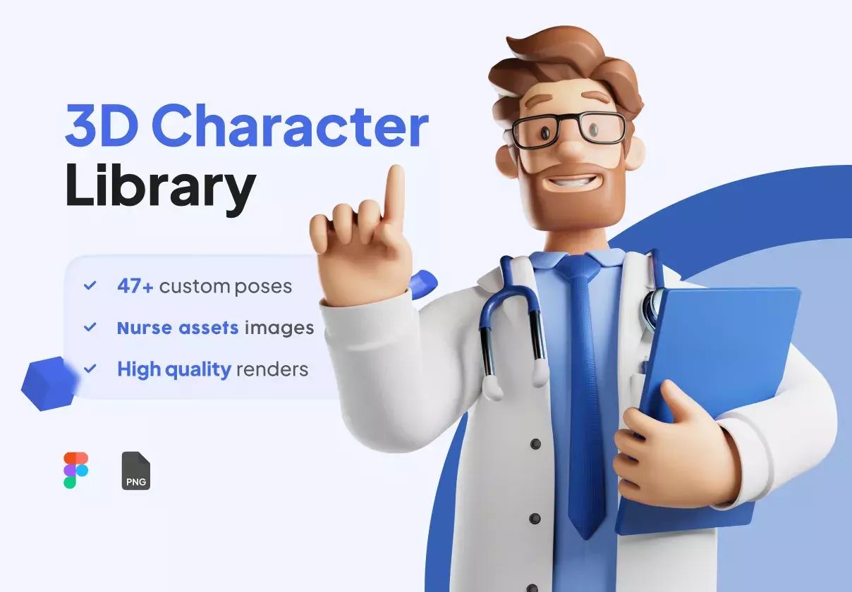 3D Character Doctor Figma UI KIT