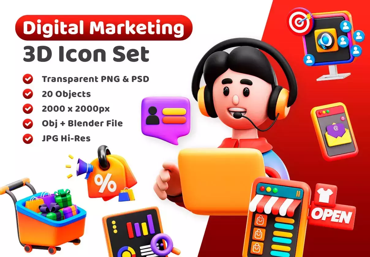 3d Digital Marketing Icon