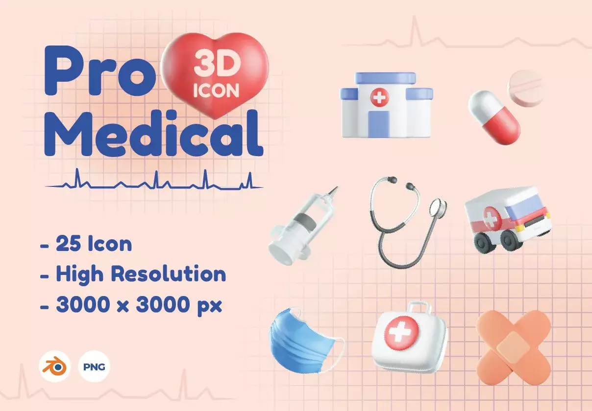 Pro Medical 3D Icons