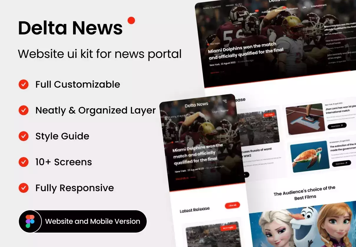 Delta News - Website uikit for news portal