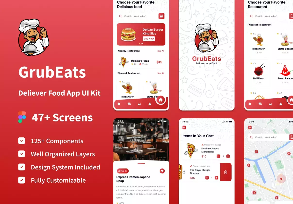 GrubEats Delivery App Food UI Kit