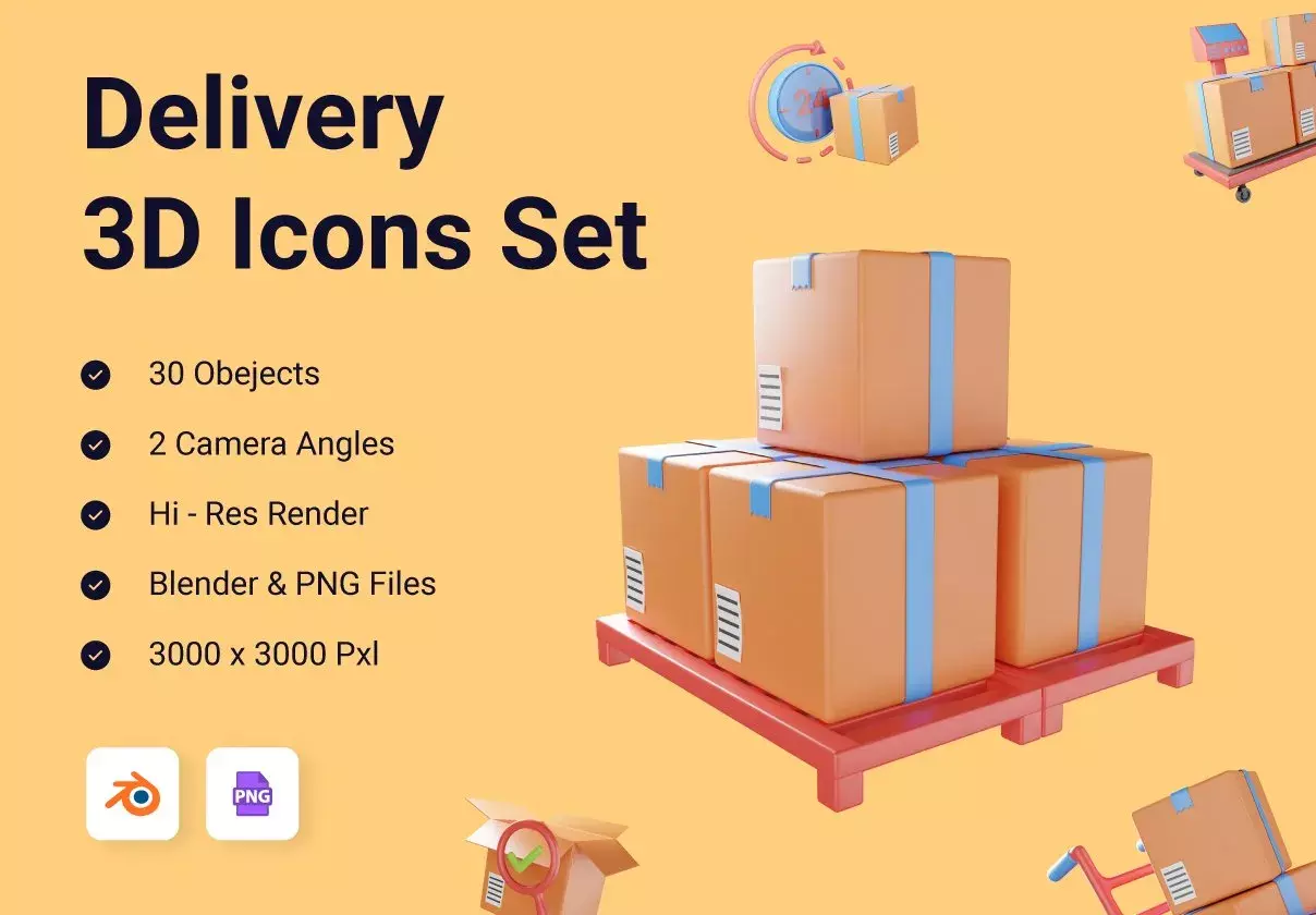 Delivery 3D Icon Set