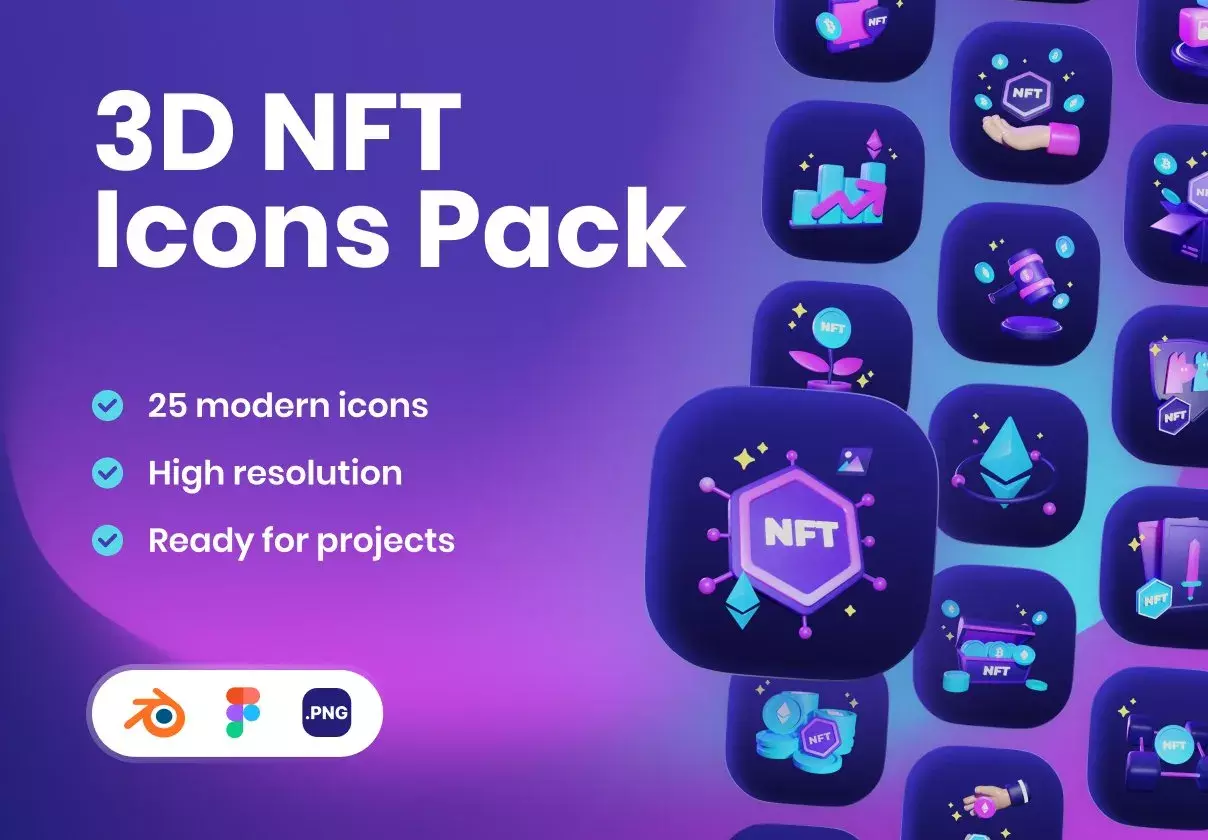 3D NFT Icons Illustration Pack