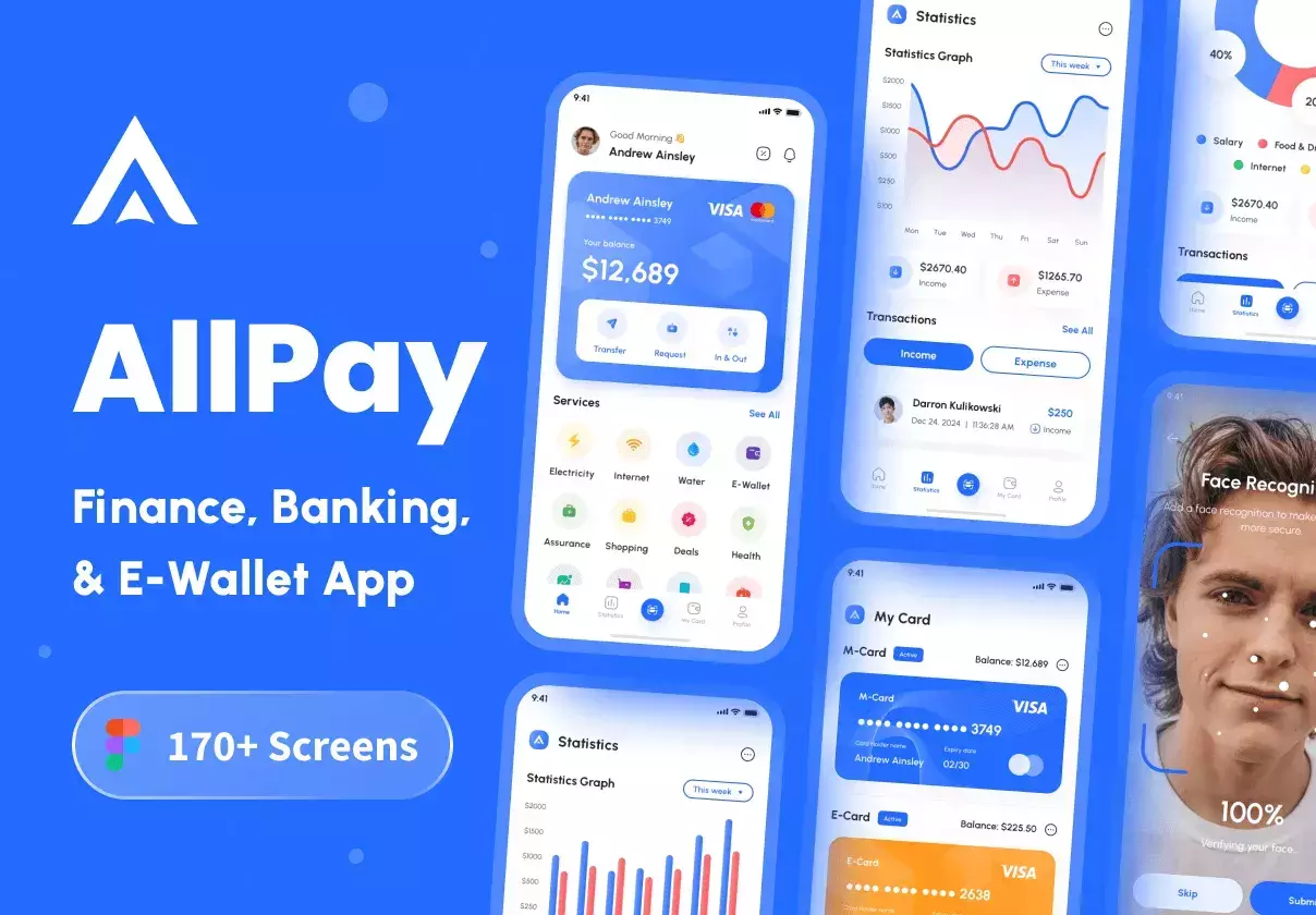 AllPay - Finance, Banking, & E-Wallet App UI Kit