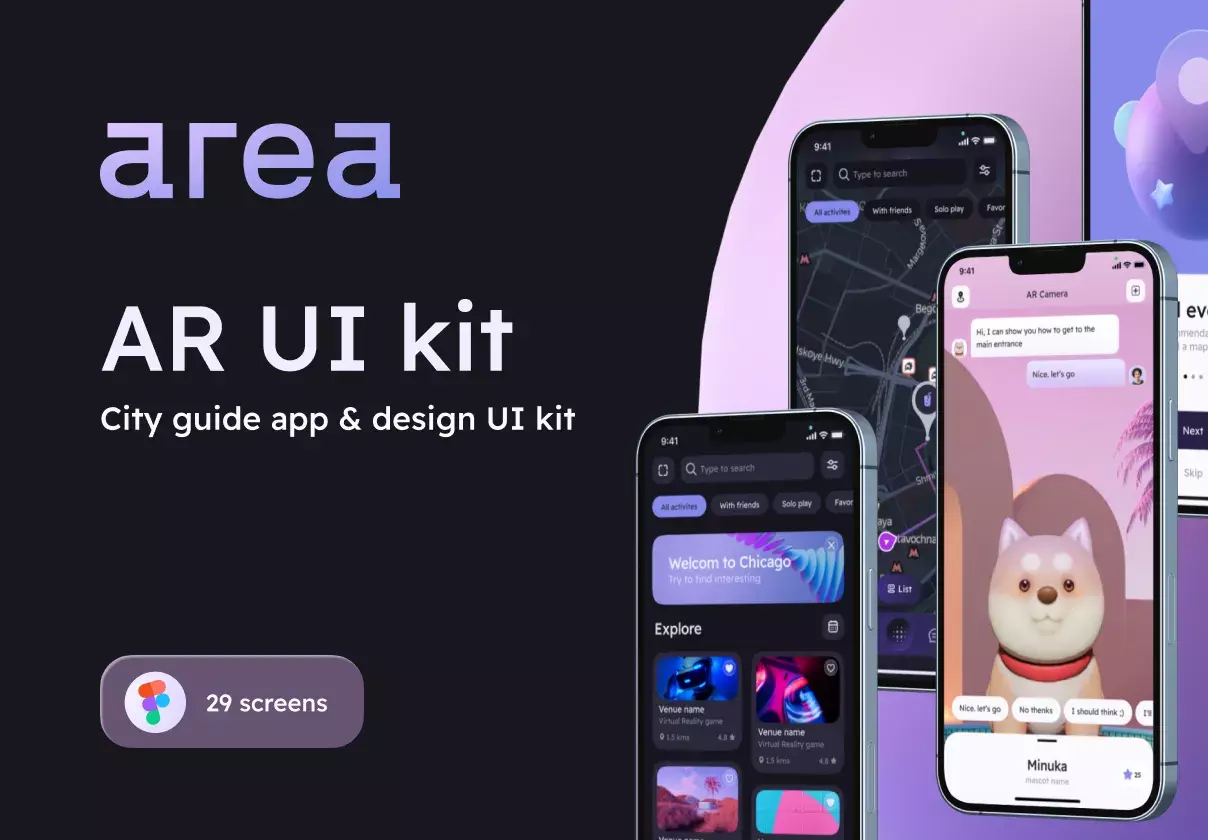 AREA – AR city guide app & design UI kit