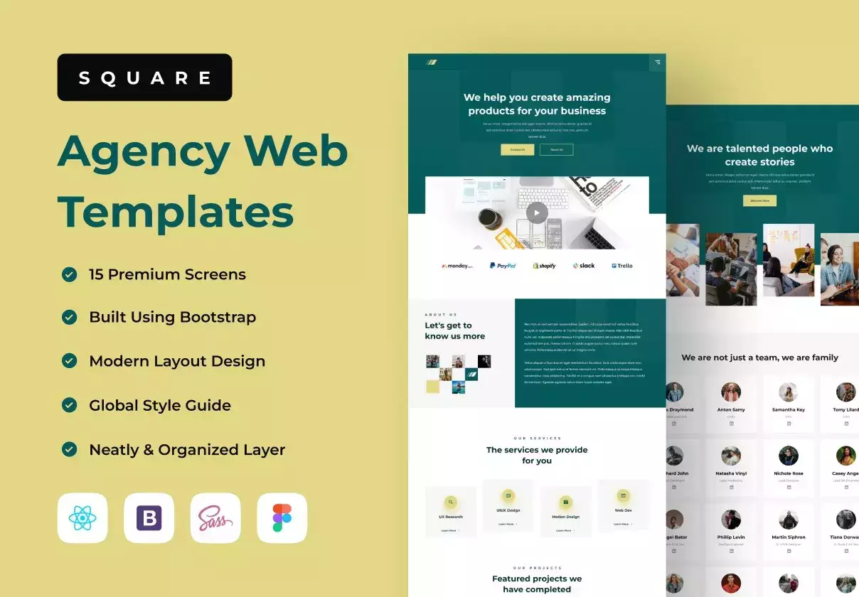 Square - Agency Web Templates