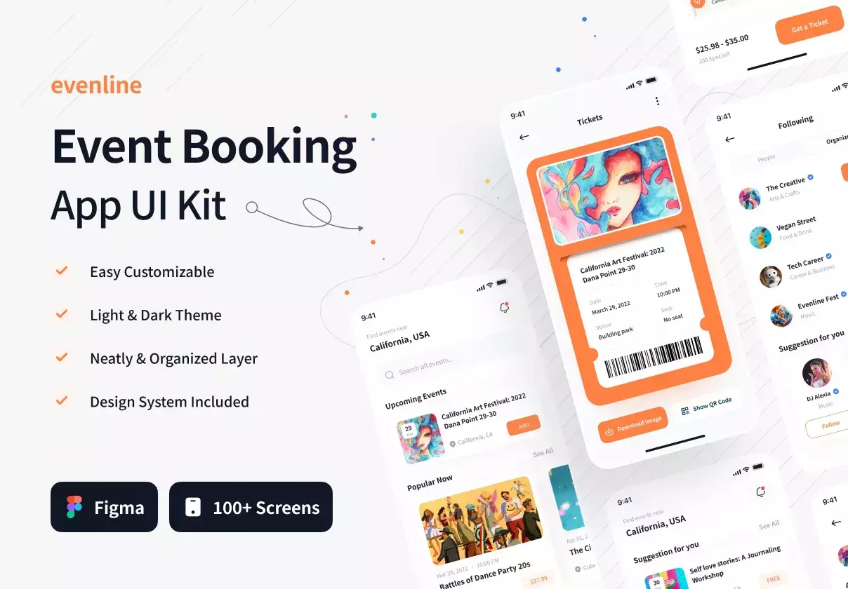 Premium Event Booking App UI Kit