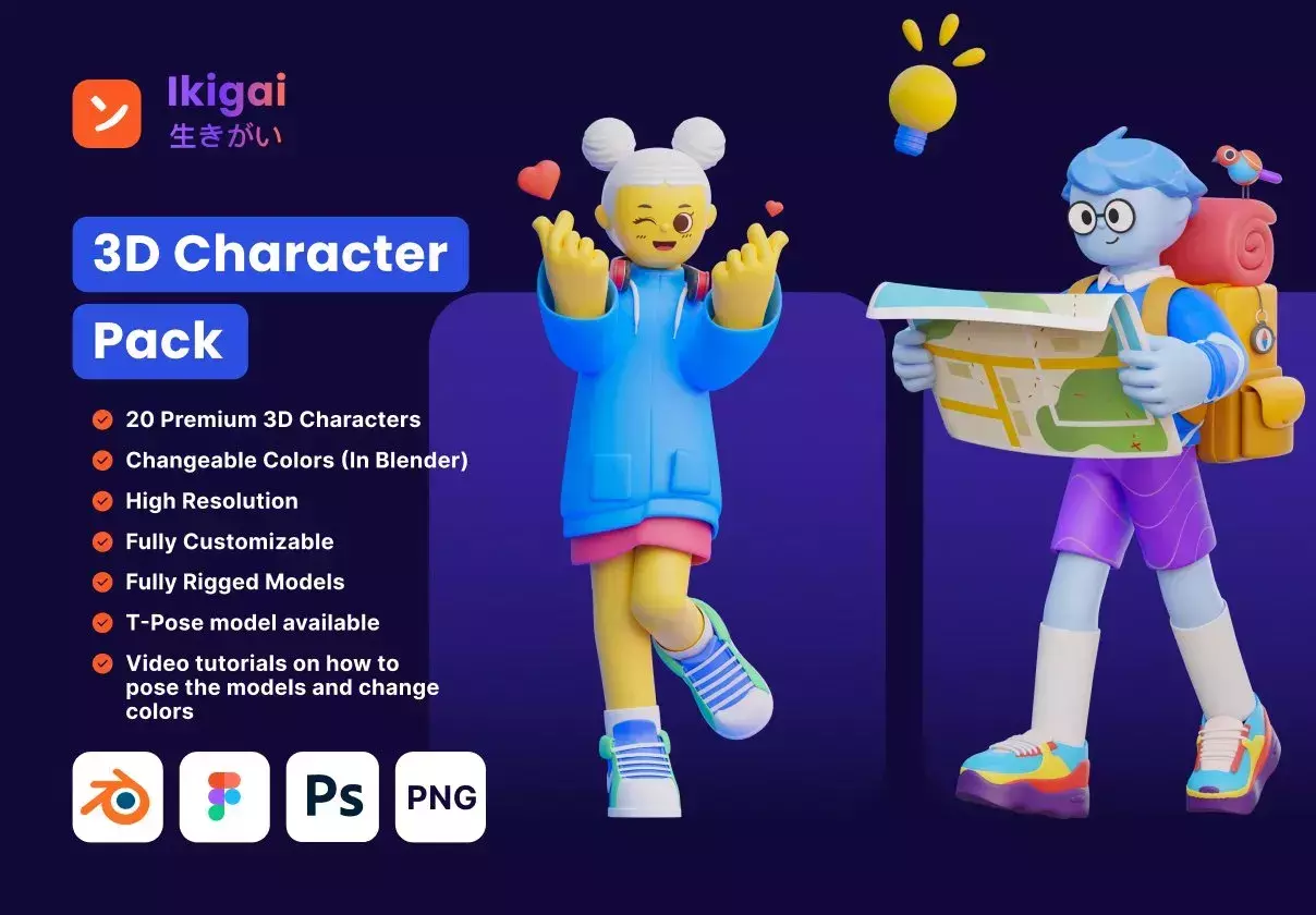 Ikigai - 3D Character Pack