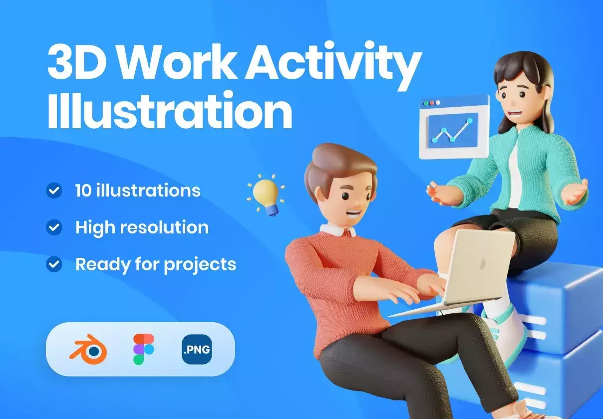 3D Work Activity Illustration Pack