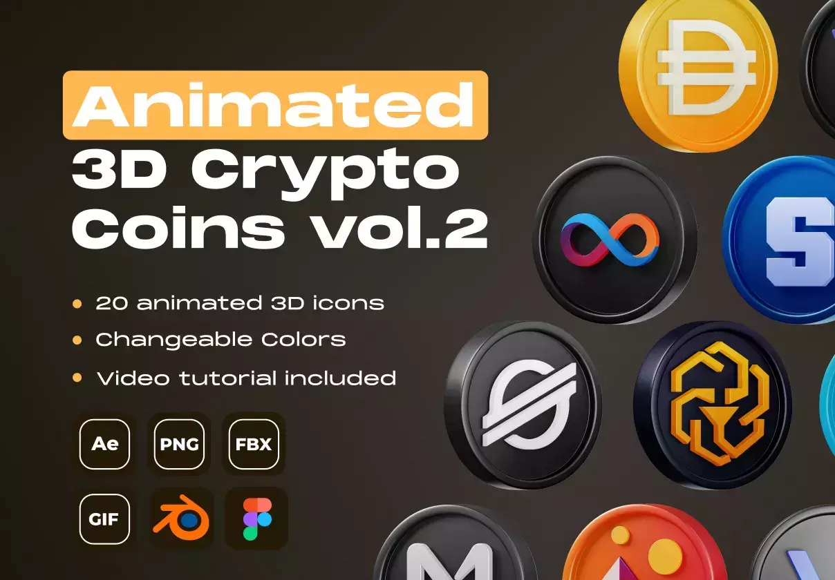 Animated Crypto Coins vol.2