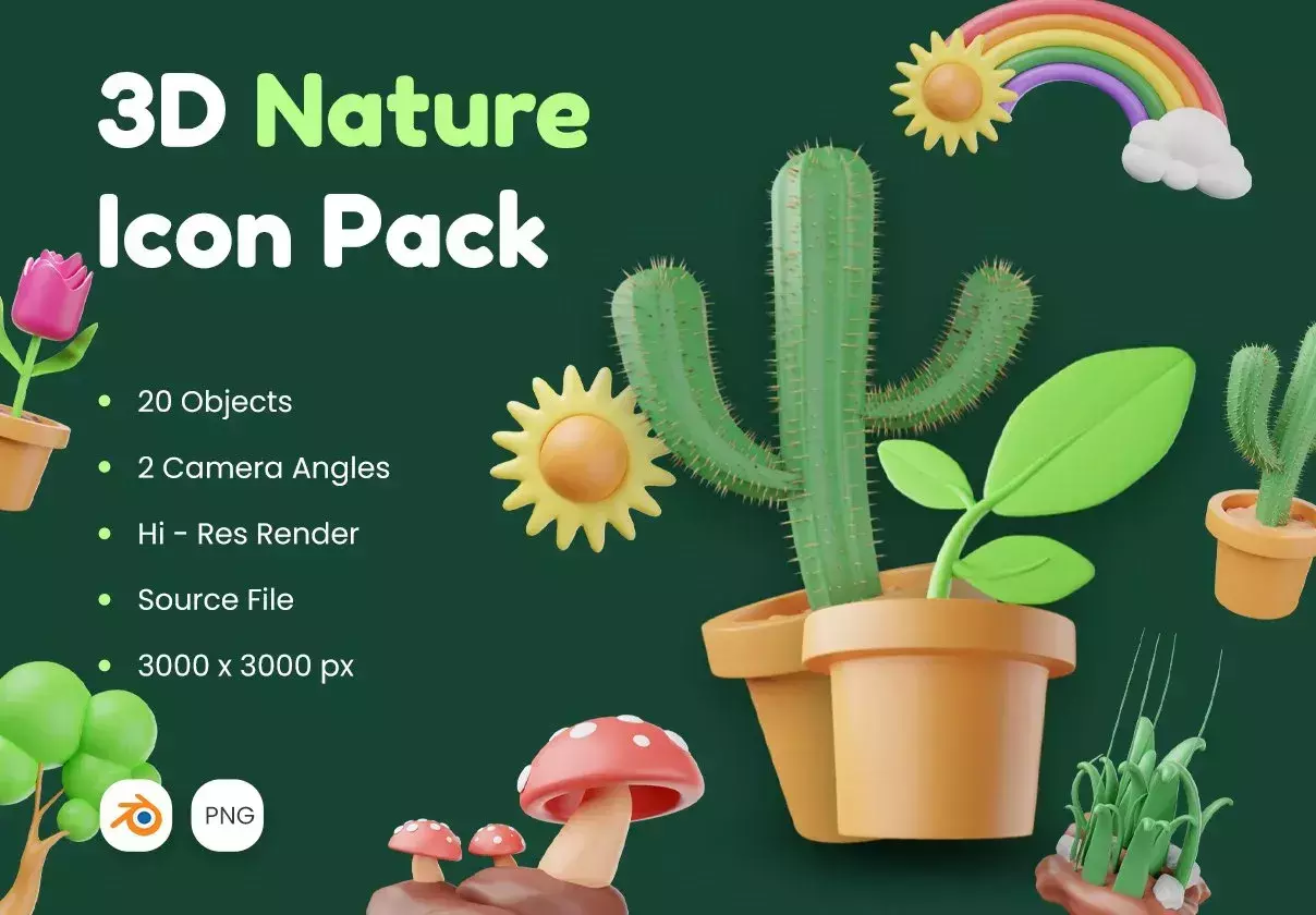 3D Nature Icon Pack