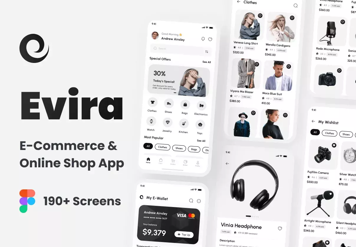 Evira - E-Commerce & Online Shop App UI Kit