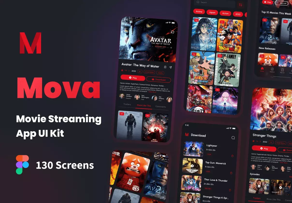 Mova - Movie Streaming App UI Kit