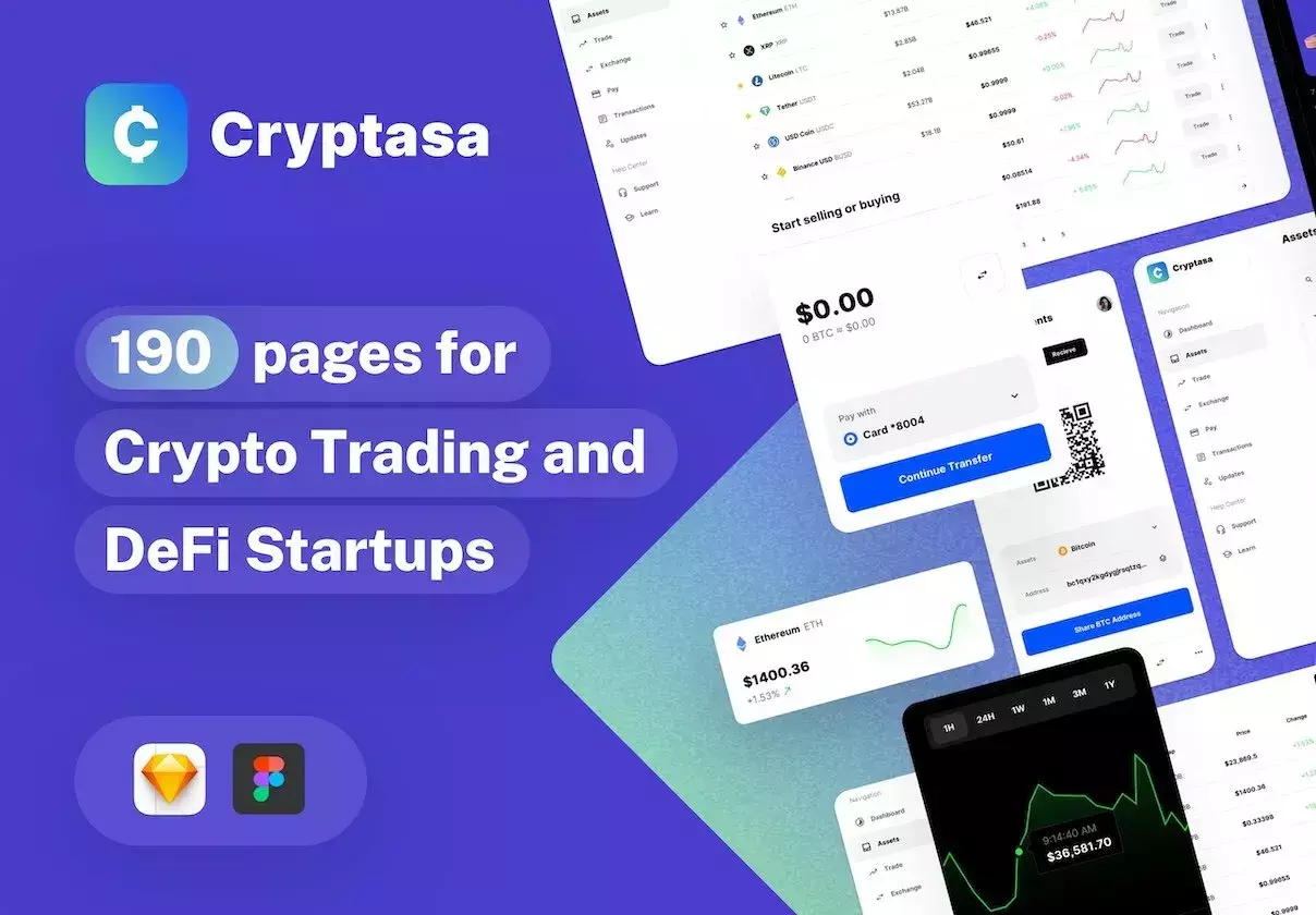 Cryptasa - UI kit for DeFi Startups, Exchange Apps, Crypto Wallets