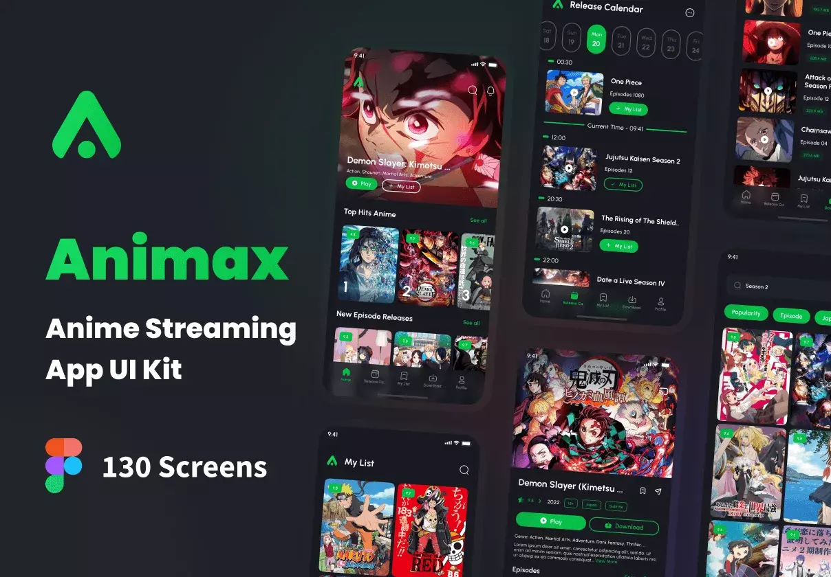 Animax - Anime Streaming App UI Kit