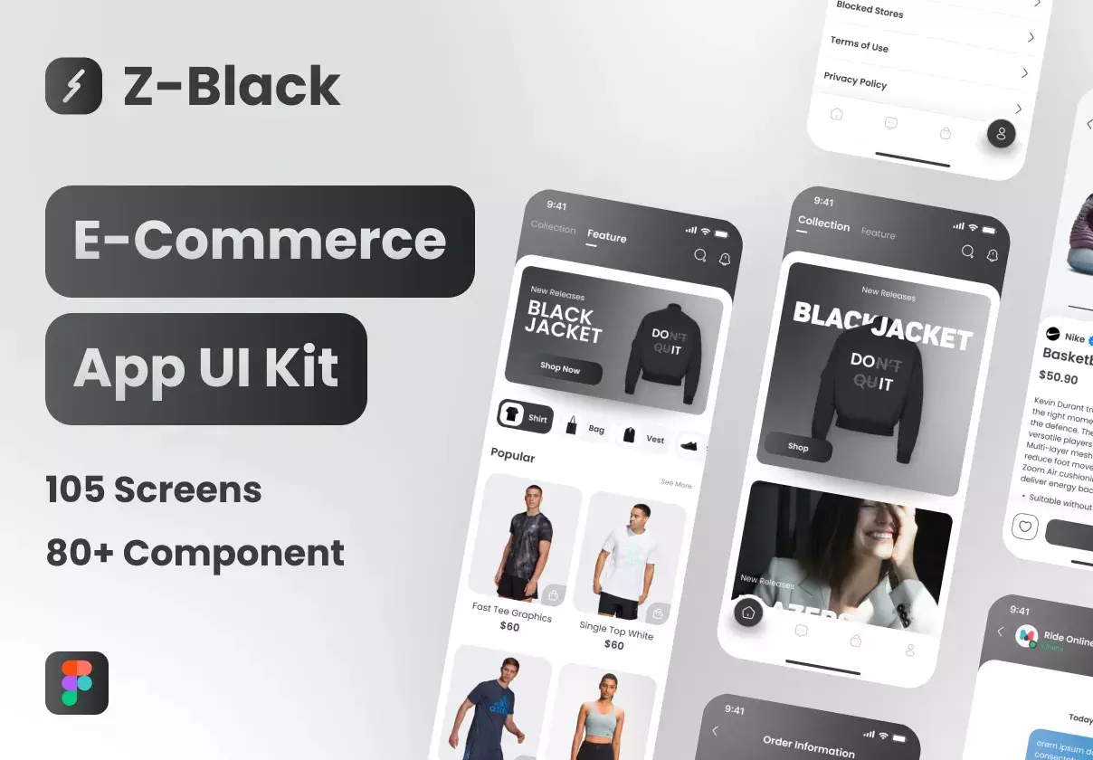 Z-Black E-Commerce App UI Kit