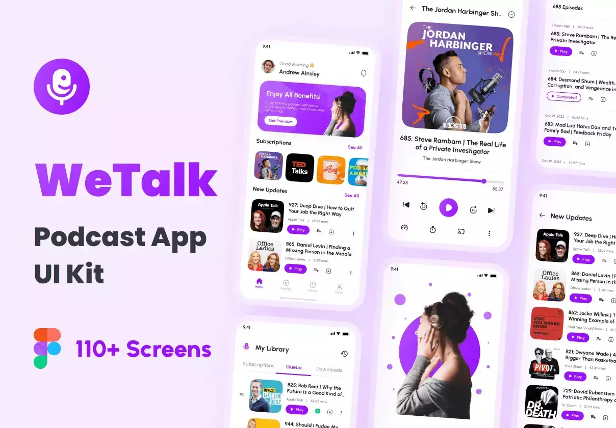 WeTalk - Podcast App UI Kit