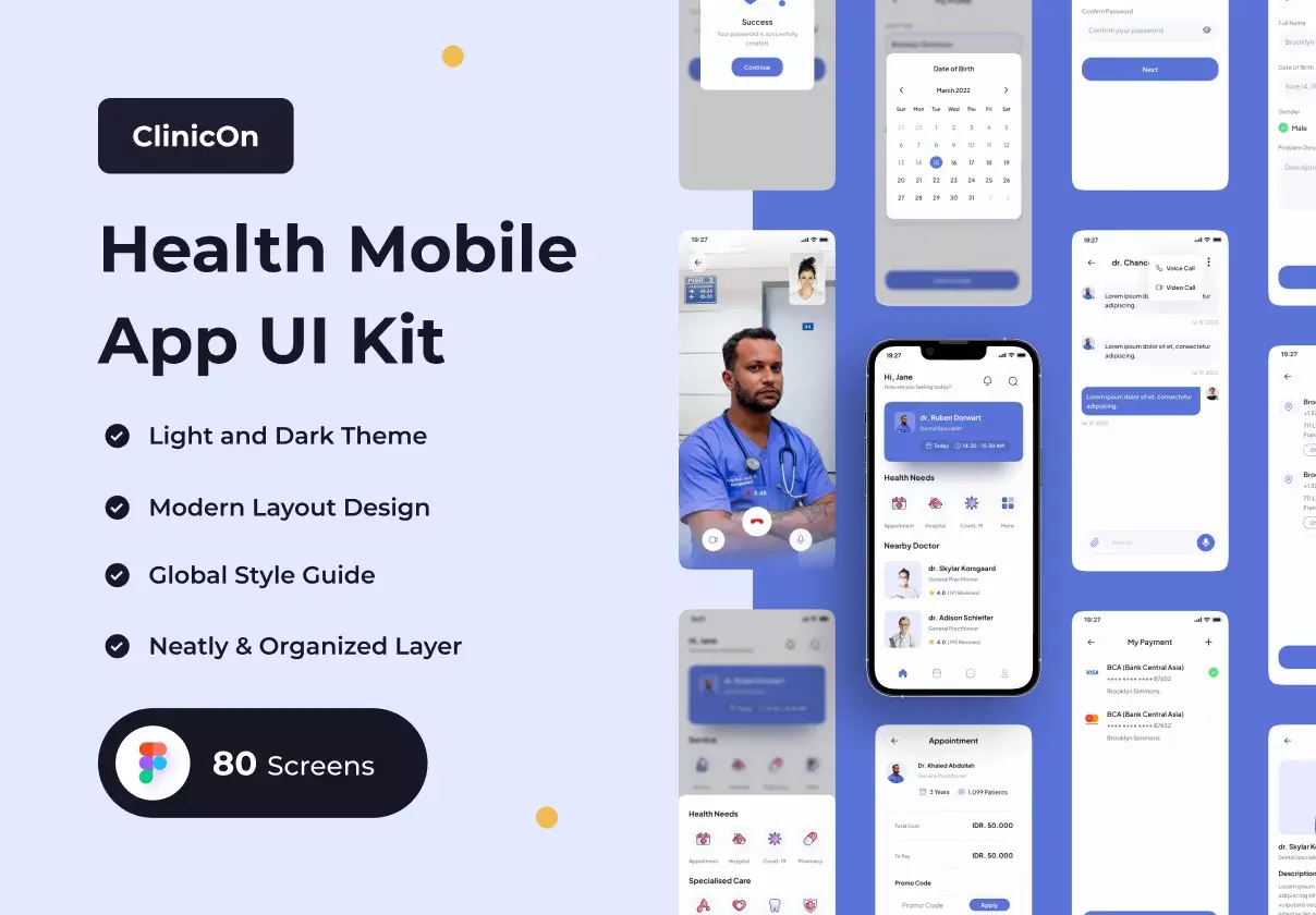 ClinicOn - Health Mobile App UI Kit