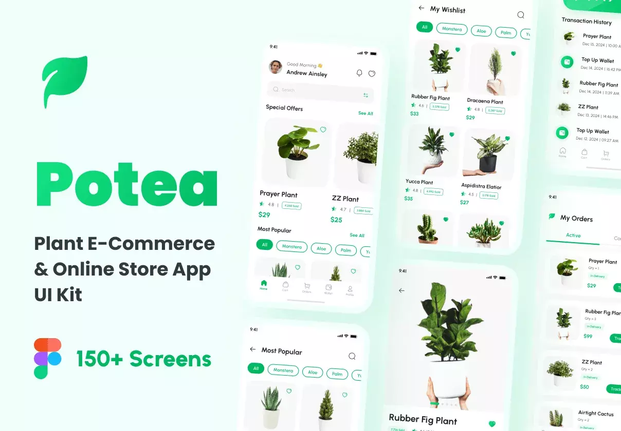 Potea - Plant E-Commerce & Online Store App UI Kit