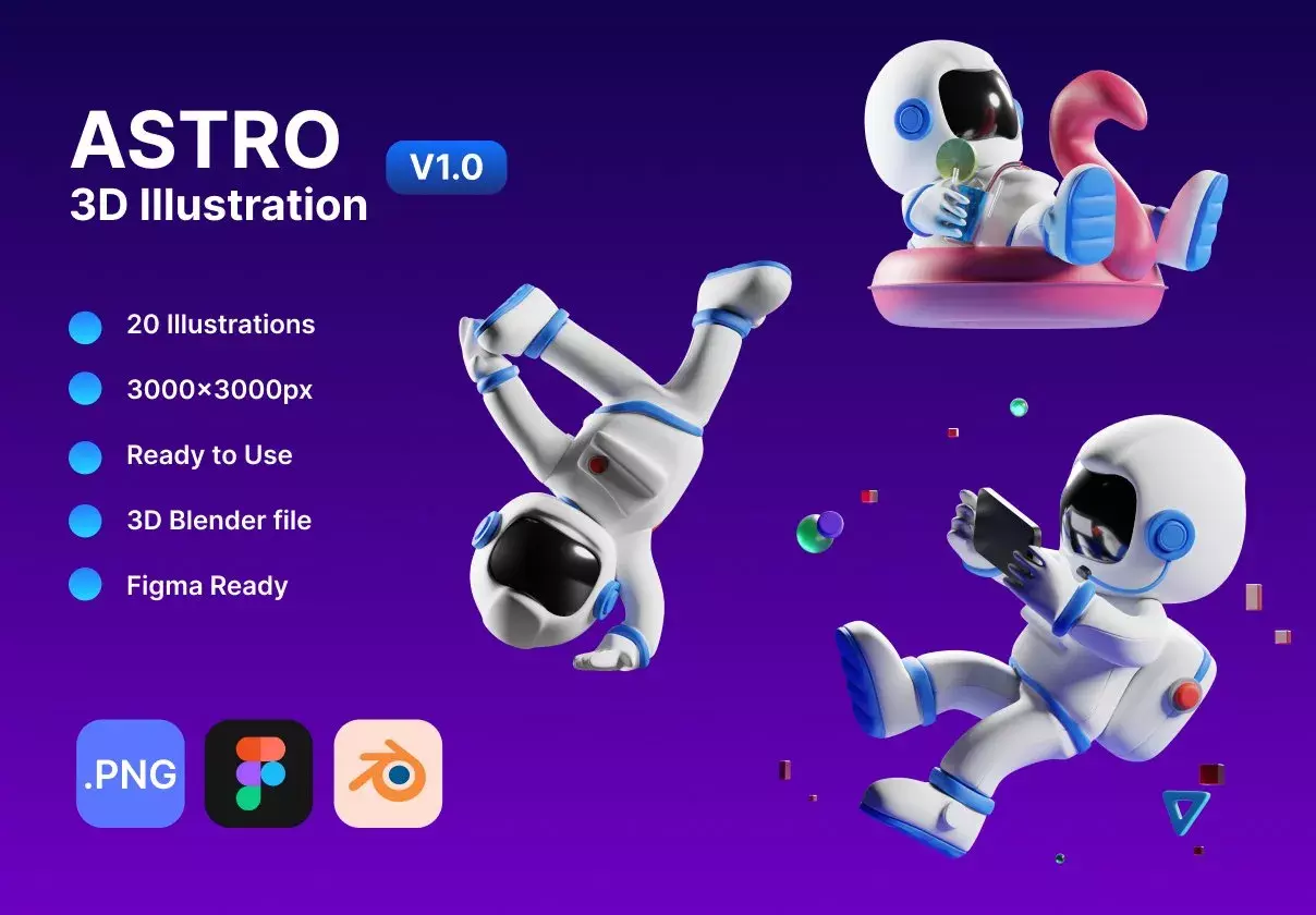 Astro 3D Illustration