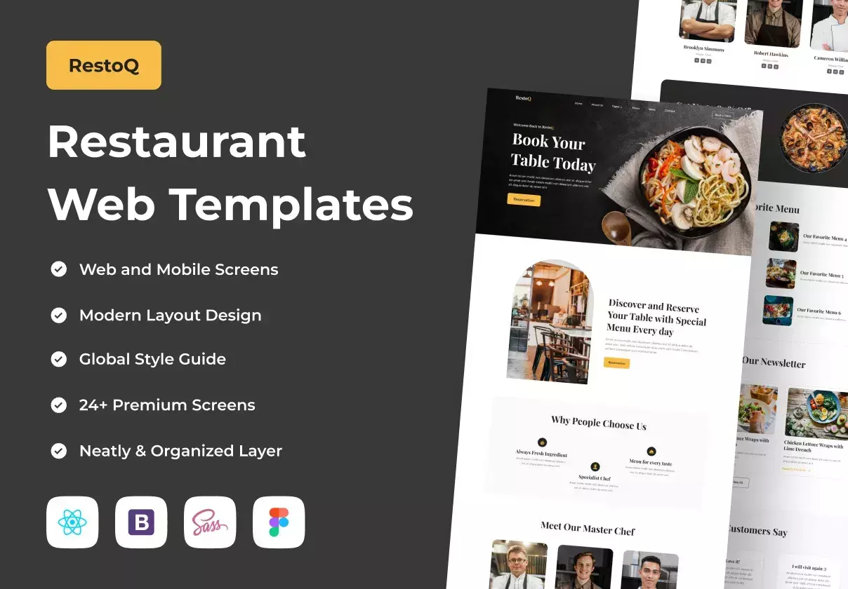 RestoQ - Restaurant Web Templates