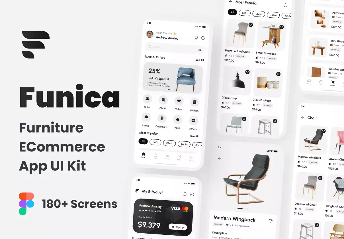 Funica - Furniture E-Commerce App UI Kit