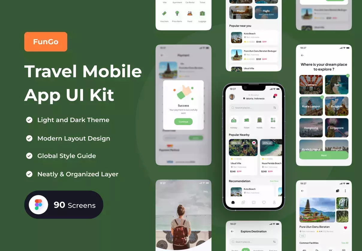 FunGo - Travel Mobile App UI Kit